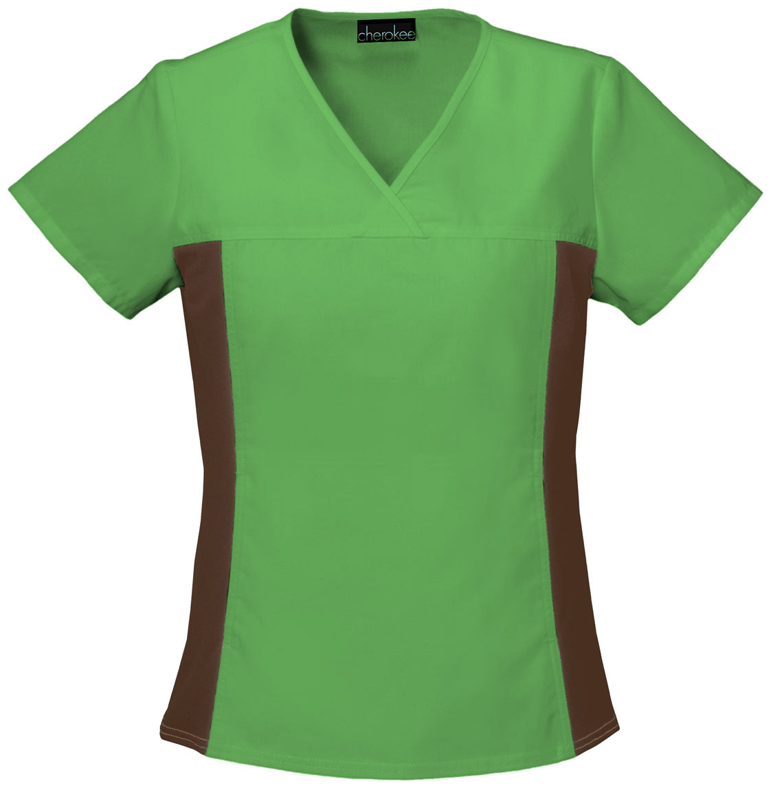 V-Neck Knit Panel Top Cherokee ALOB