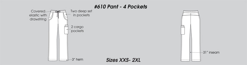 Excel Women's 4-Way Stretch Scrub Pants 610