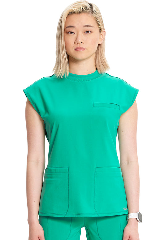 Women's Mock Neck Scrub Top