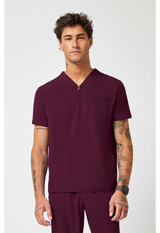 Infinity Men's Partial Zip V-Neck Scrub Top