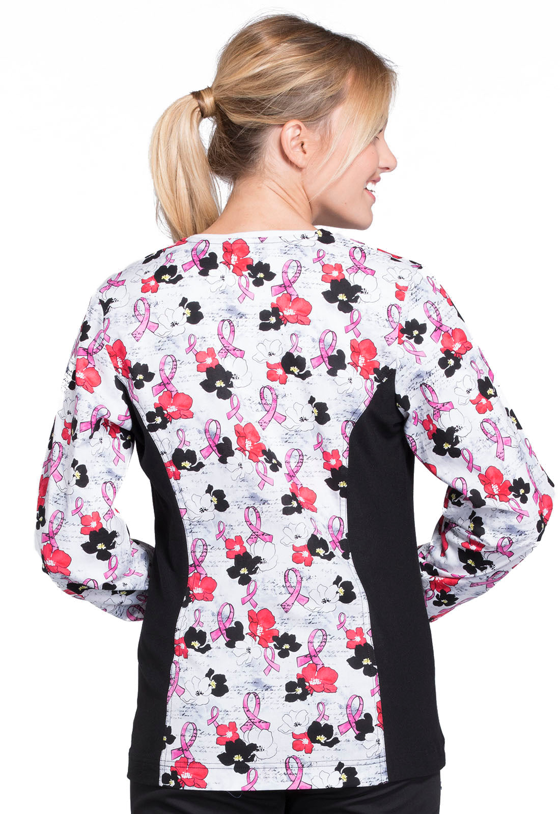 Zip Front Knit Panel Warm-Up Jacket in Love On The Line