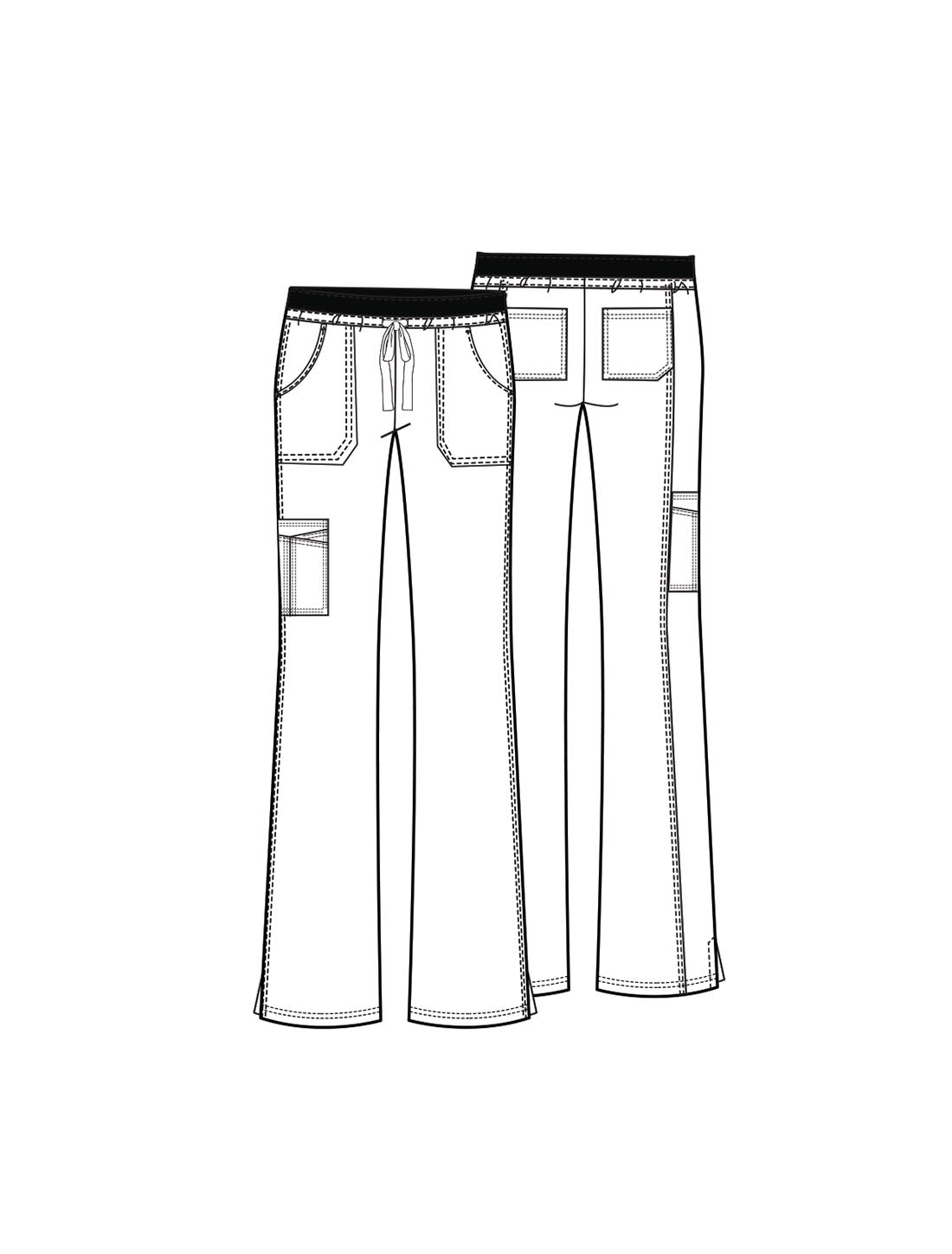 Women's Drawstring Cargo Scrub Pants