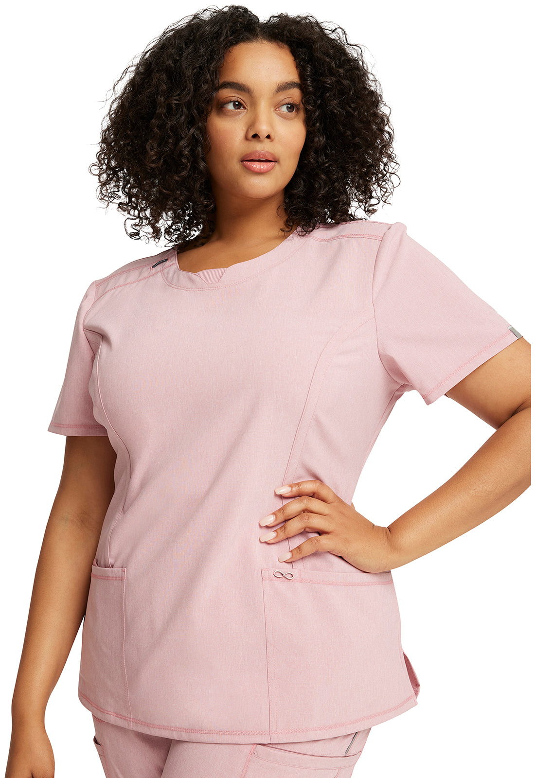 V-Neck Top in Frosted Rose Heather 2624A