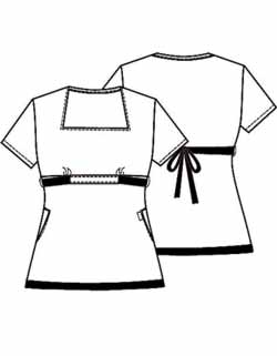 Women's Contrast Tie scrub Top