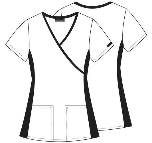 Mock Wrap Knit Panel Top