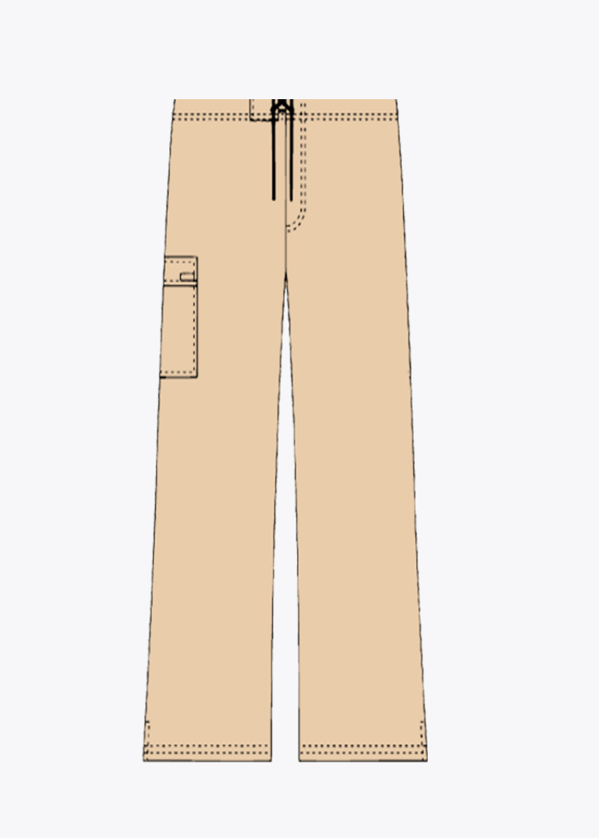 Women's Low Rise Lace Up Flare Scrubs Pants