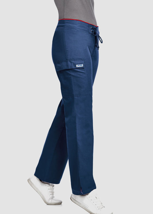 Women's Low Rise Lace Up Flare Scrubs Pants