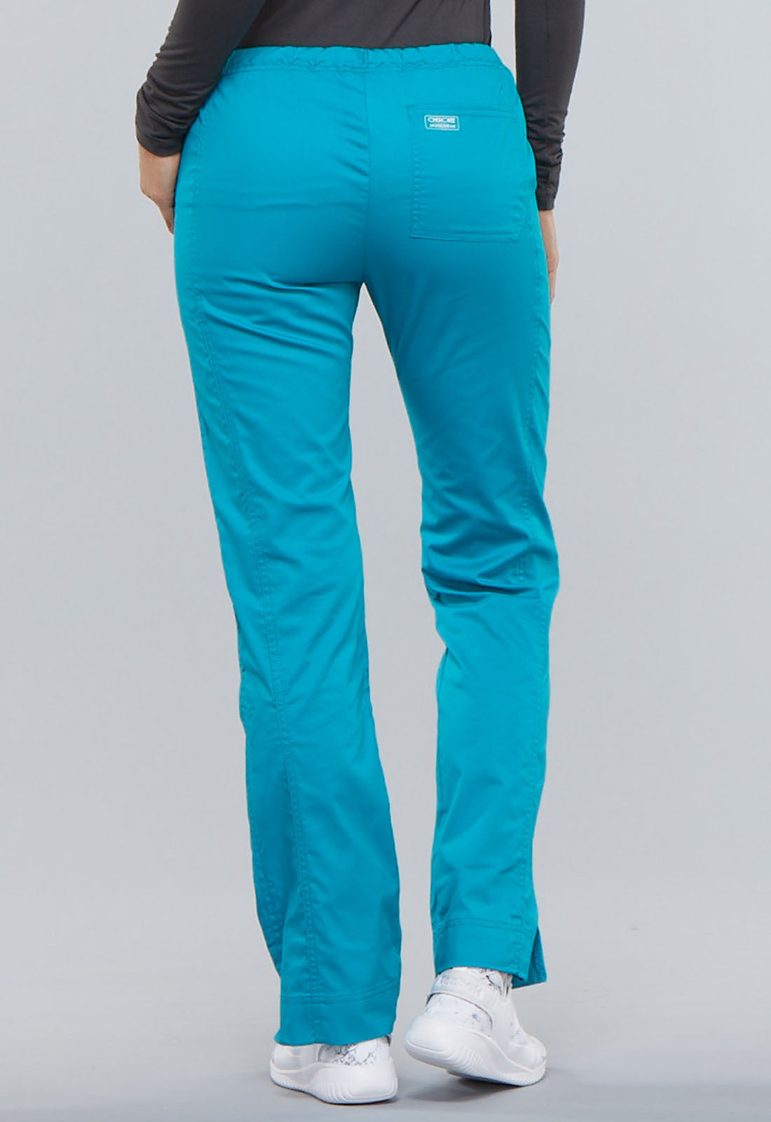 Mid Rise Slim Straight Drawstring Pant Petite