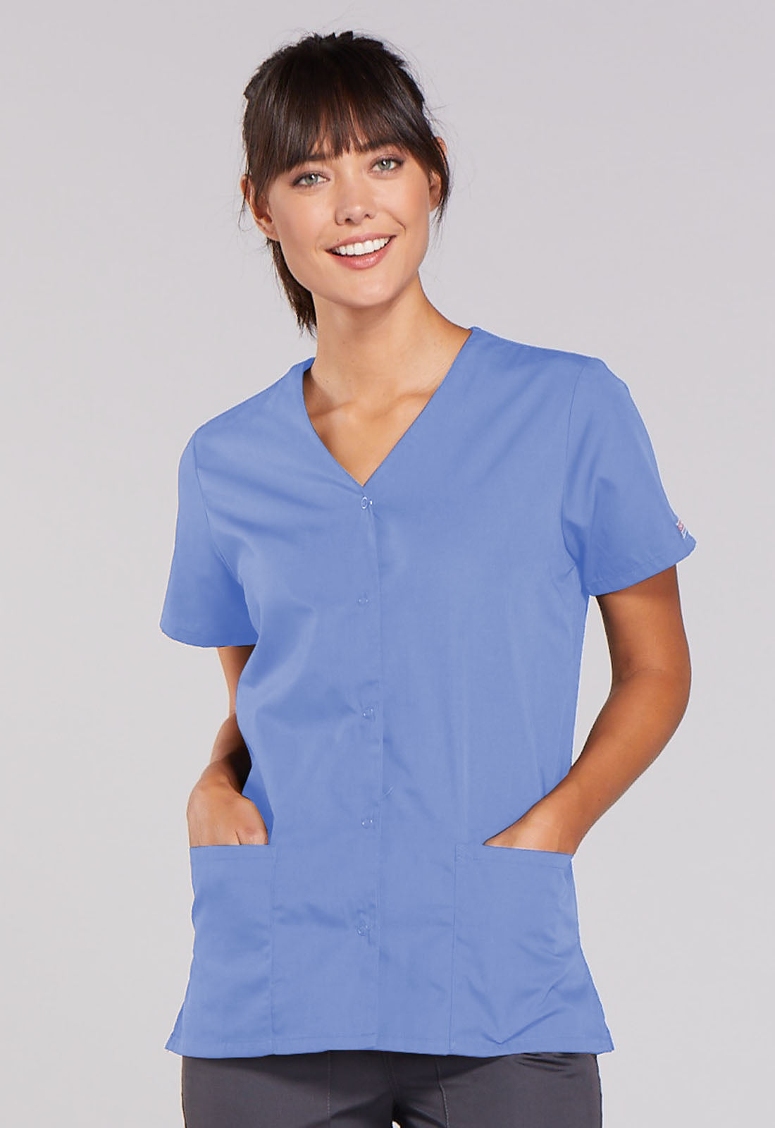 Snap Front V-Neck Top