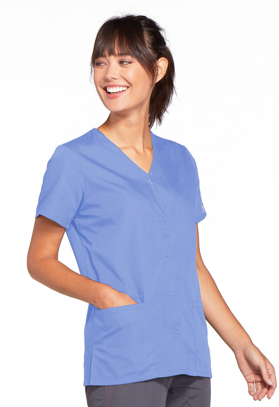 Snap Front V-Neck Top