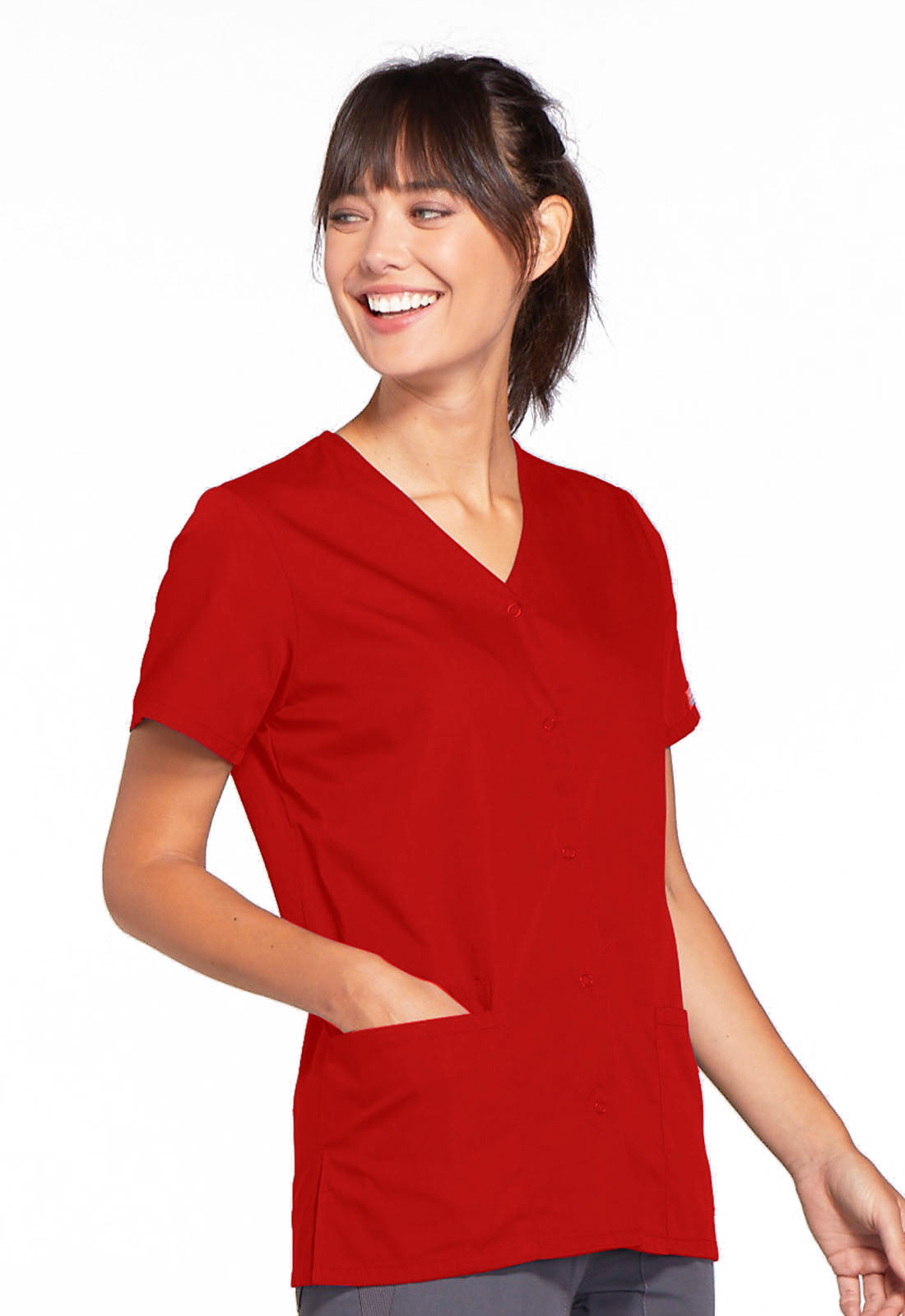 Snap Front V-Neck Top