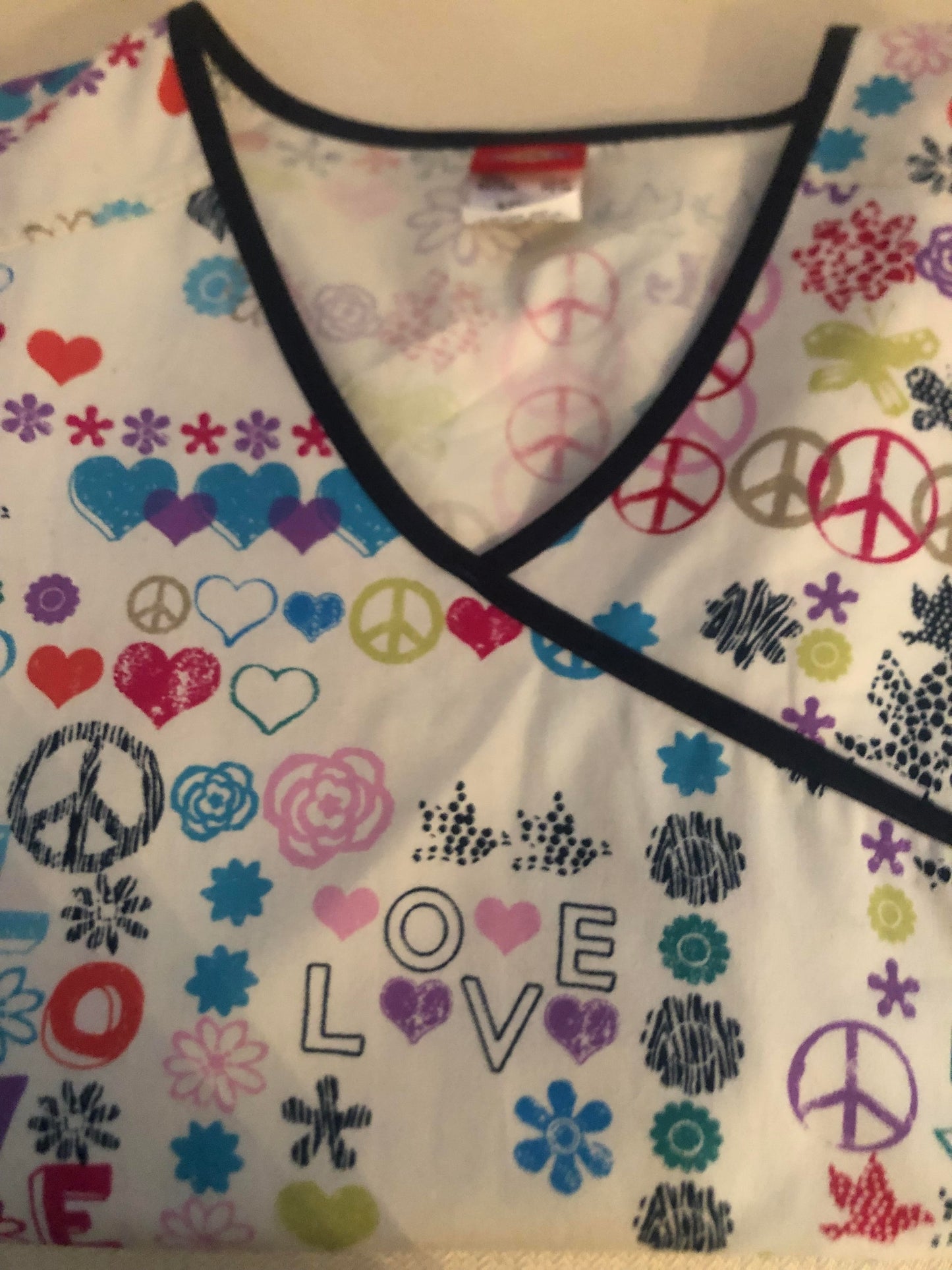 FINAL SALE, Medical, Tops, Women Dickies Mock Wrap Top in Peace Talk