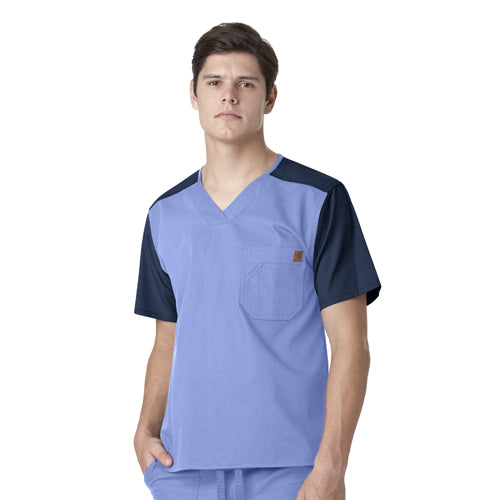 MEN'S COLOR BLOCK UTILITY RIPSTOP SCRUB TOP