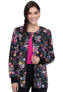 Snap Front Jacket in Bouquets Of Hope
