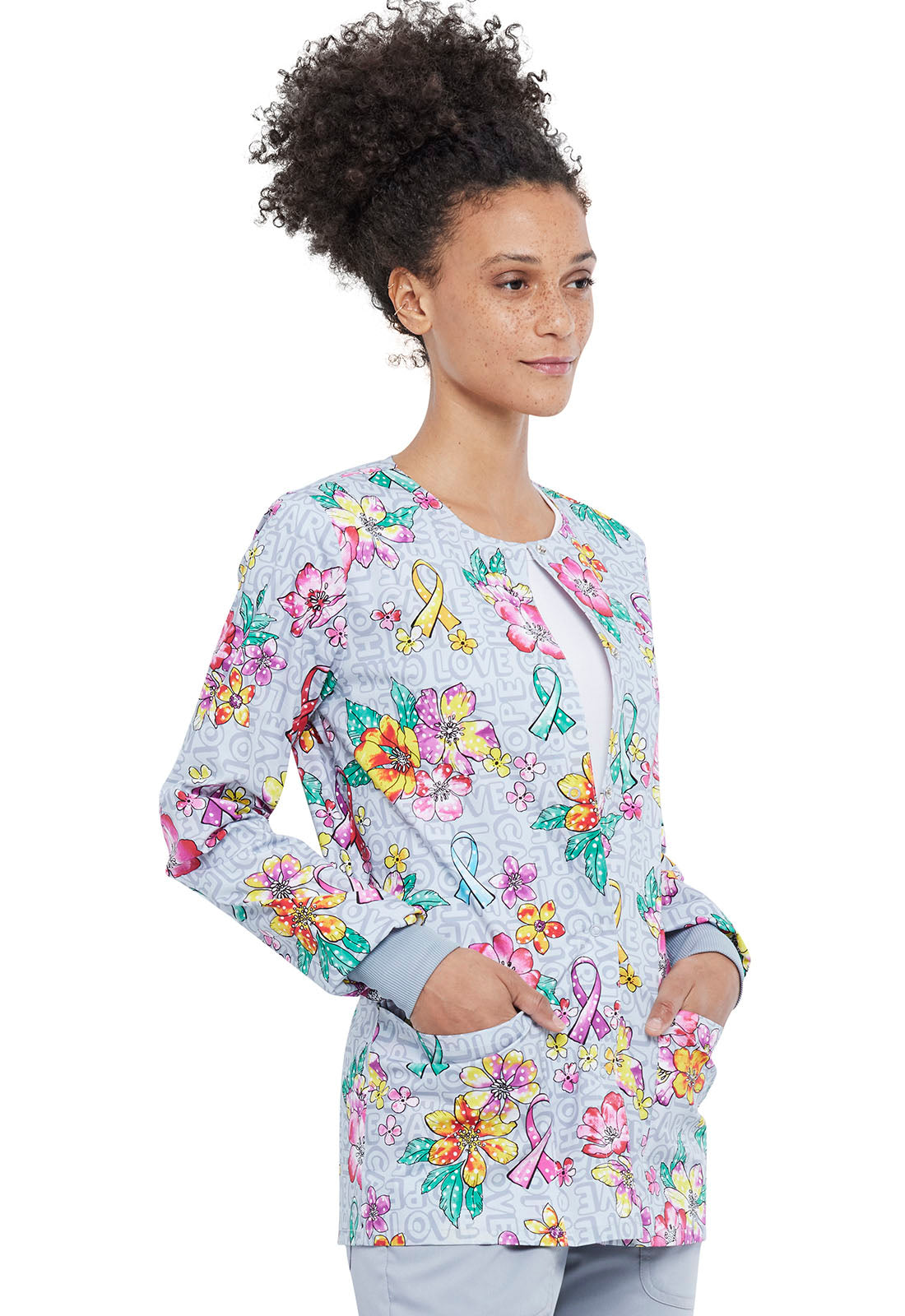 Veste médicale Cherokee à boutons-pression