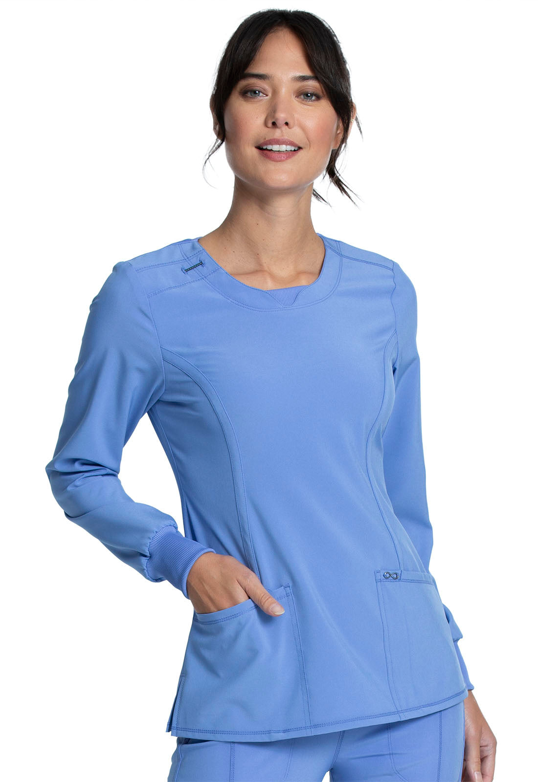 Women's Long Sleeve Round Scrub Top