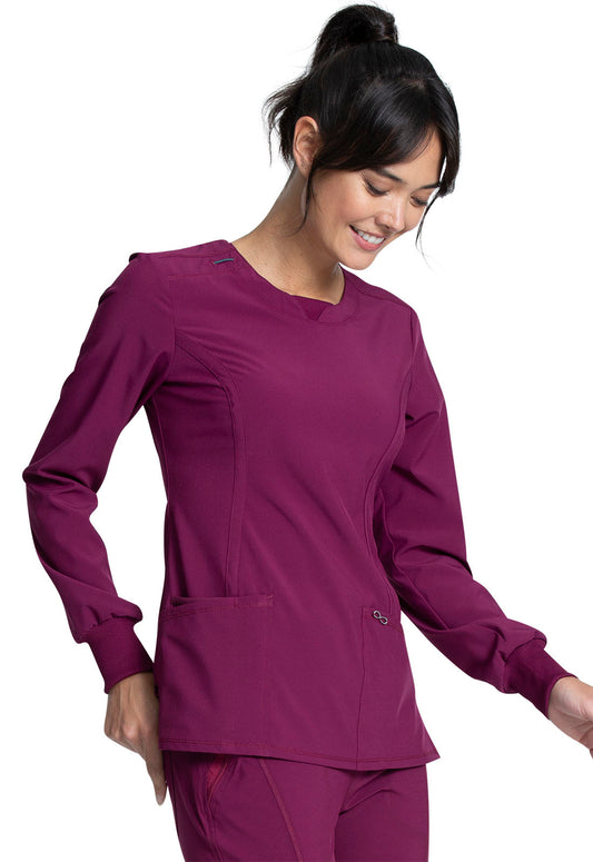 Women's Long Sleeve Round Scrub Top