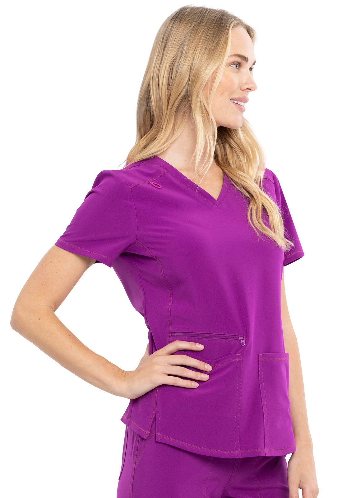 V-Neck Top in Violet Garden