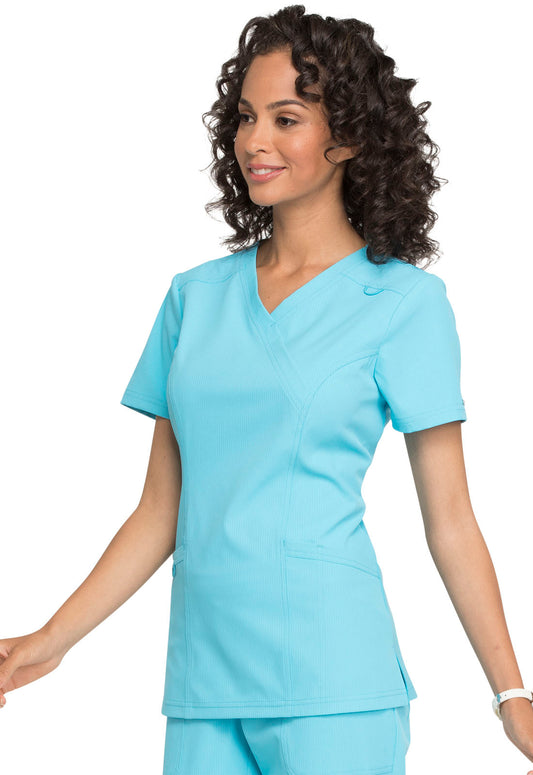 Mock Wrap Top in Turquoise EL620