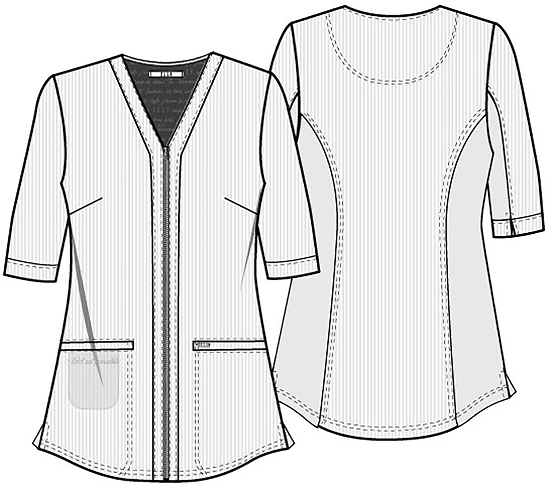 Zip Up Top in Pewter