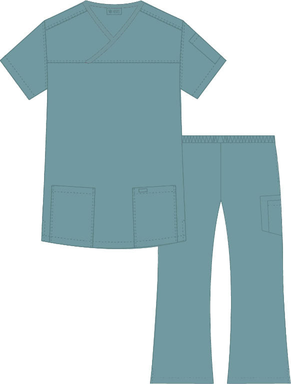 Medical, Scrub Set, Women Criss Cross Flip Flap Scrub set 323t/408P