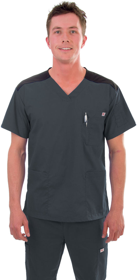 540 Mens Two-Tone V-Neck Scrub Top