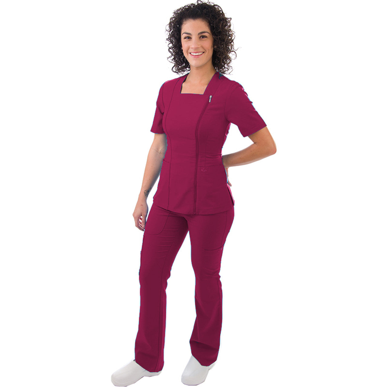 Professional Choice Women's 4-Way Stretch Zippered  Scrub Top