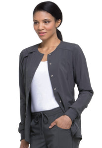 Snap Front Warm-up Jacket in Navy