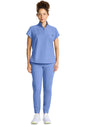 hh752 Women's Partial Zip Stand Collar Top