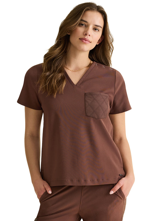 Kiana Knit V-Neck Scrub Top