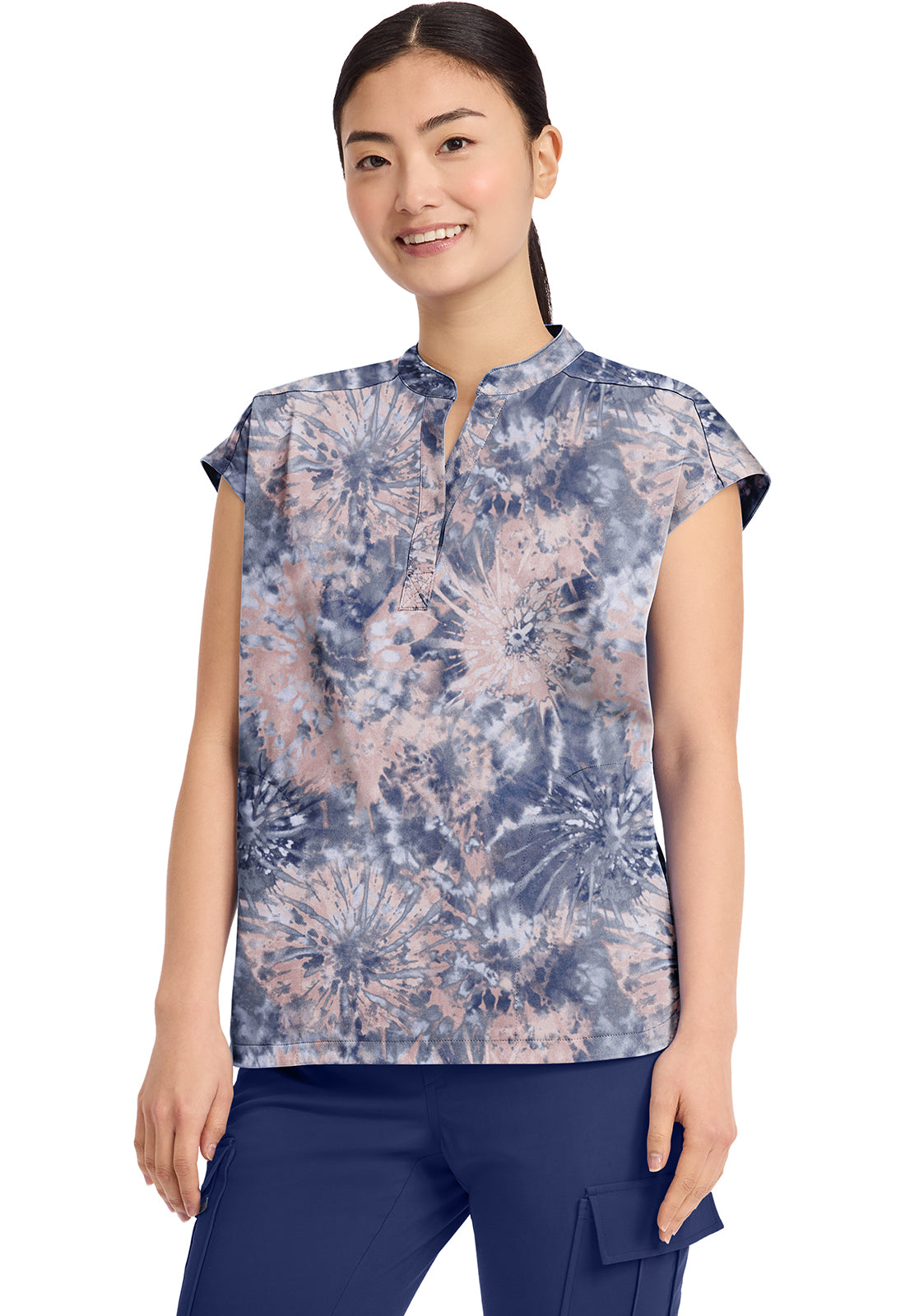Healing Hands Kelly Dolman Sleeve V-neck Print Scrub Top