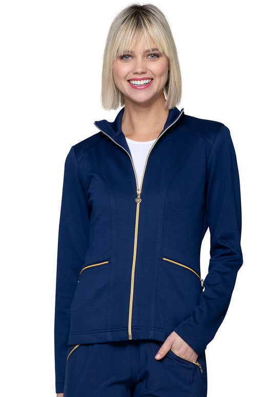 Jacket, Medical, Women Zip Front Jacket in Navy HS325