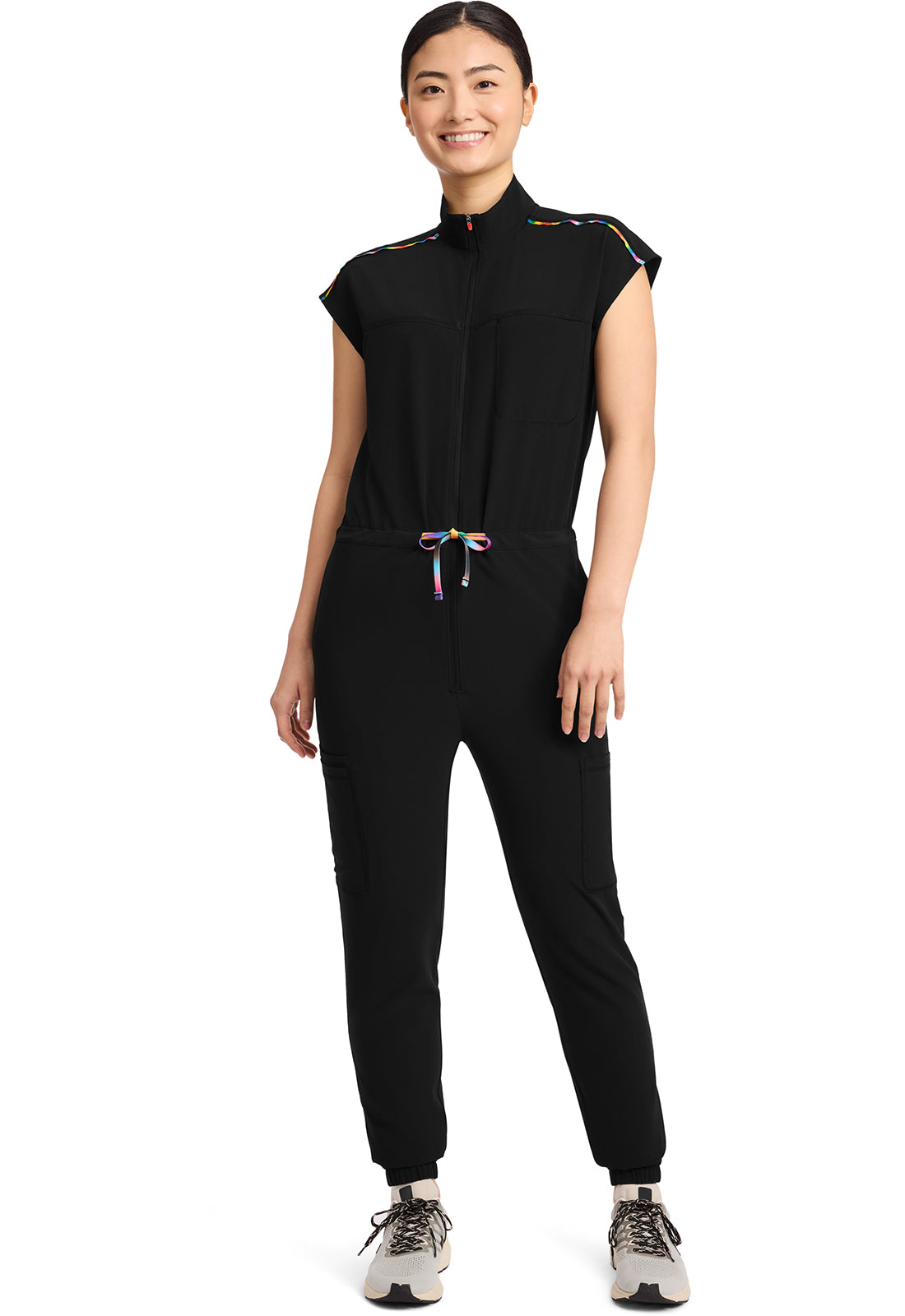 Infinity 7-Pocket Dolman Jumpsuit in Black