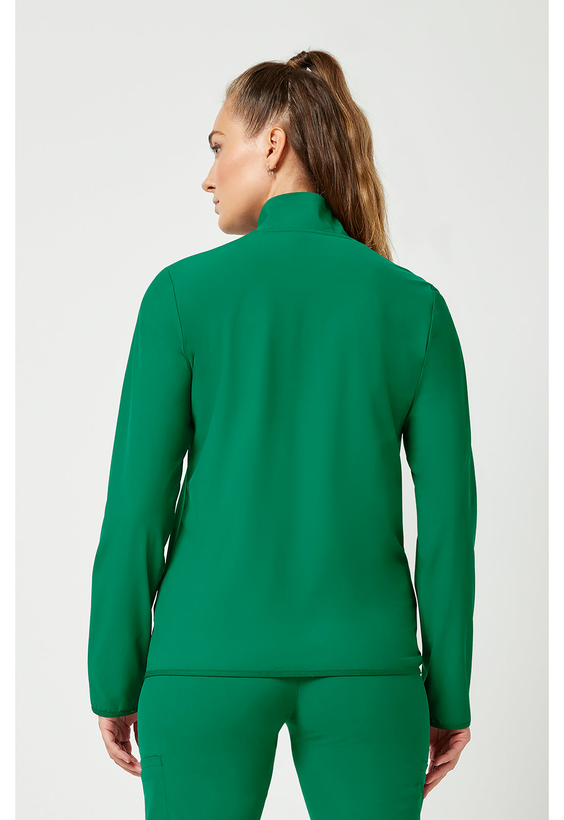 Infinity Women's 3-Pocket Warm-up Scrub Jacket in Green IN525A