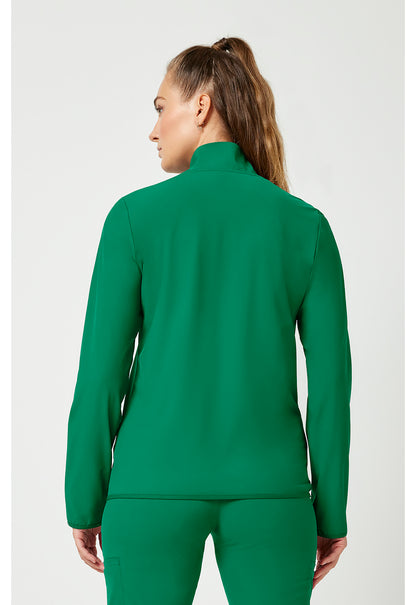 Infinity Women's 3-Pocket Warm-up Scrub Jacket in Green IN525A