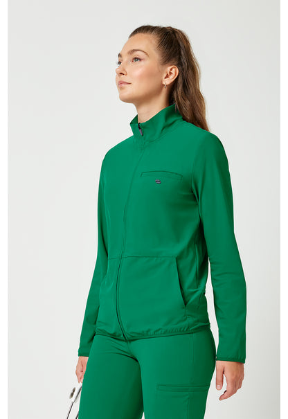 Infinity Women's 3-Pocket Warm-up Scrub Jacket in Green IN525A