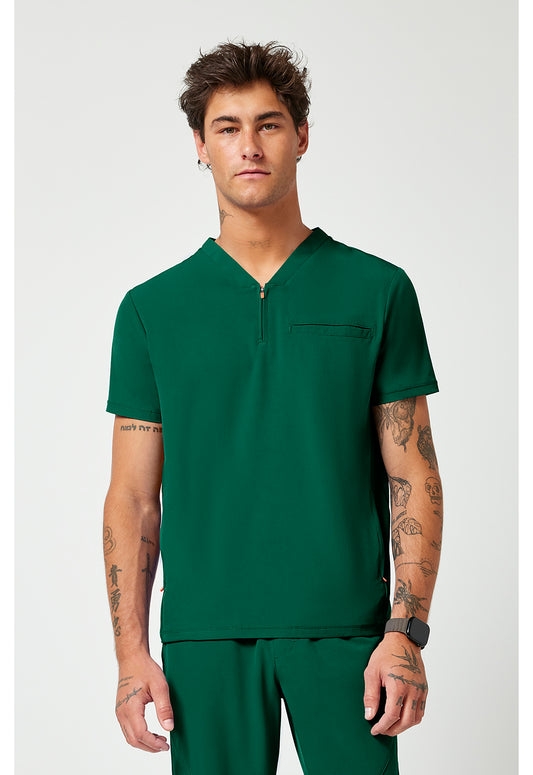 Infinity Men's Partial Zip V-Neck  Scrub Top
