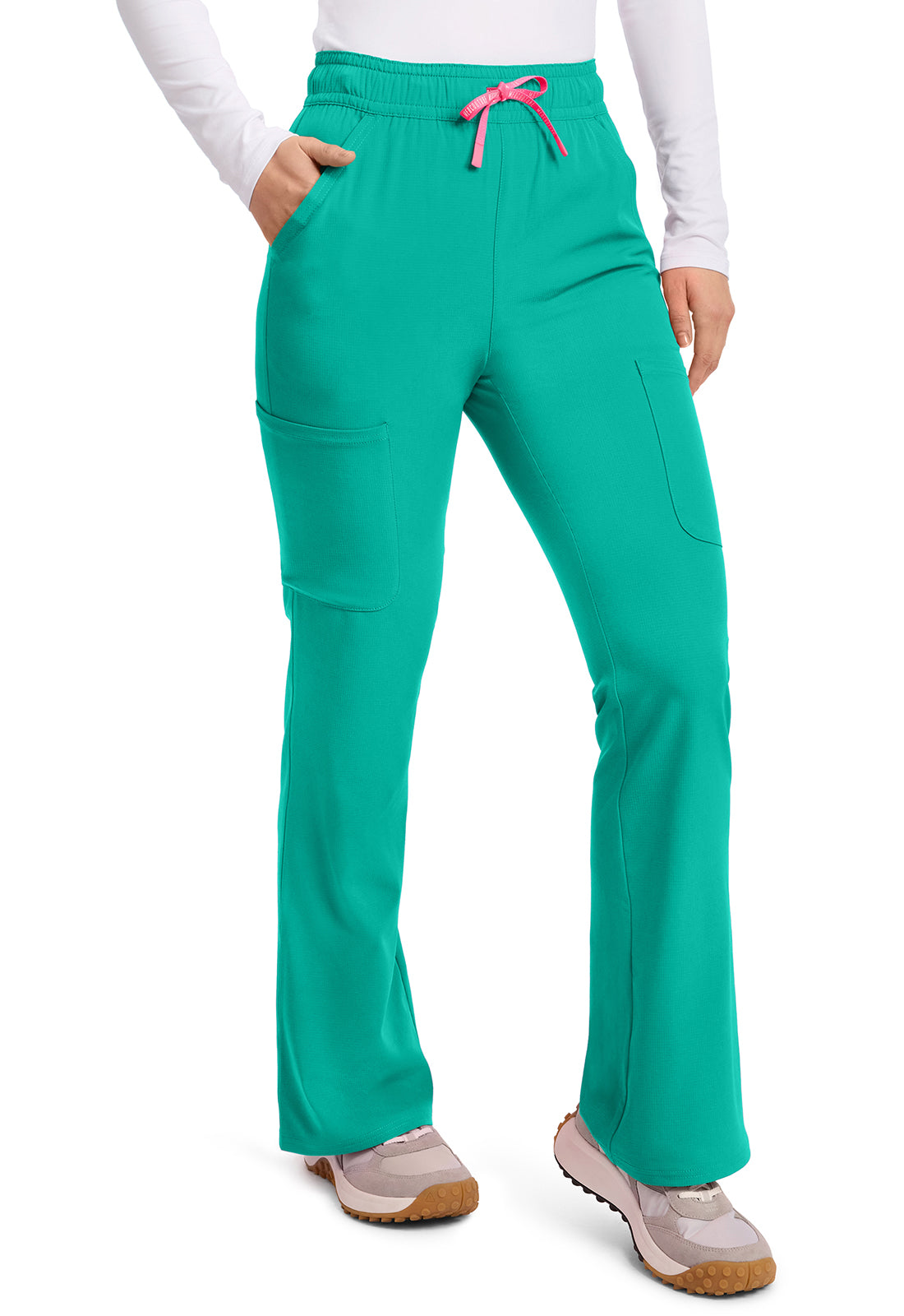Med Couture Women's High Rise 4-Pocket Flare Scrub Pants MC104