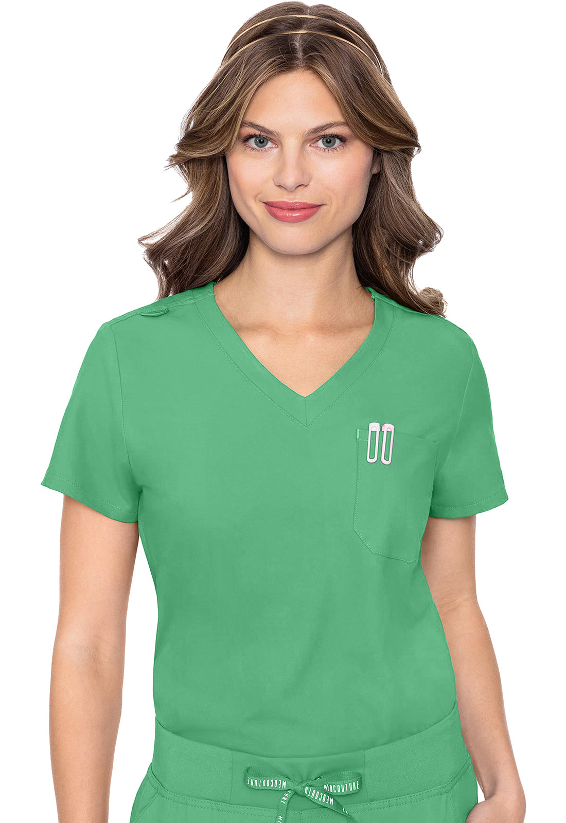 Med Couture One Pocket Tuck-In Scrub Top MC2432