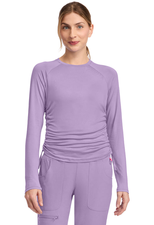 Long Sleeve Ruched Underscrub in Digital Lavender MC700
