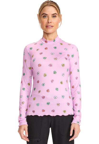 Med Couture Merrow Edge Mock Neck Underscrub in Sweet Talker MC709