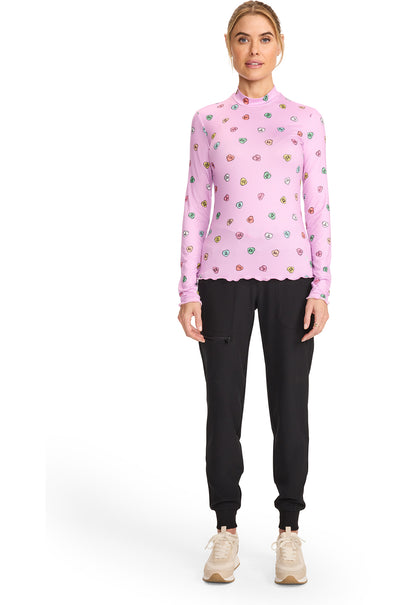 Med Couture Merrow Edge Mock Neck Underscrub in Sweet Talker MC709