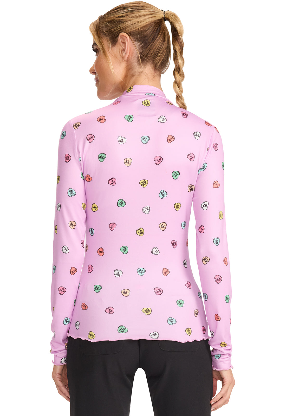 Med Couture Merrow Edge Mock Neck Underscrub in Sweet Talker MC709