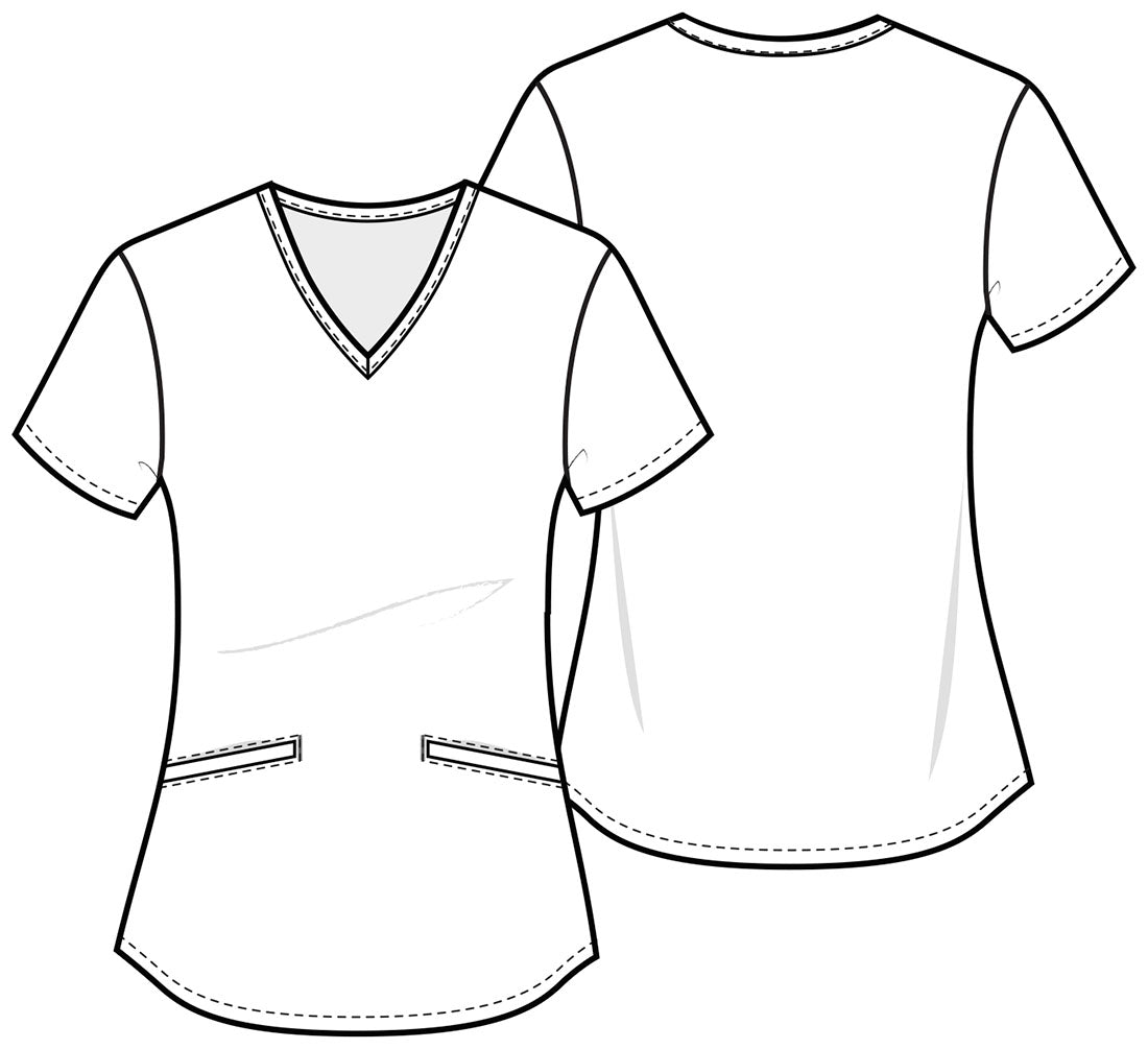 TF TOONIFORMS V-Neck Print Top in Ginger Tweet TF737