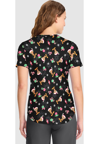TF TOONIFORMS V-Neck Print Top in Ginger Tweet TF737