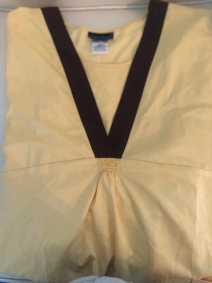 Medical, Tops, Women Contrast Neck Top in Maize  2799 MZPR