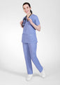 Blouse médicale Mobb pour femme, col en V et 3 poches