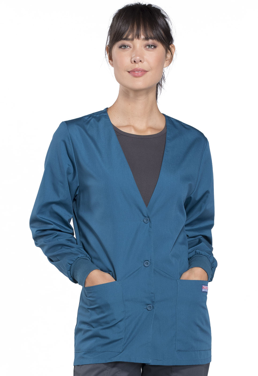 Cherokee Women's Cardigan Warm-Up Scrub Jacket
