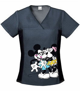V-Neck Knit Panel Top in Mickey