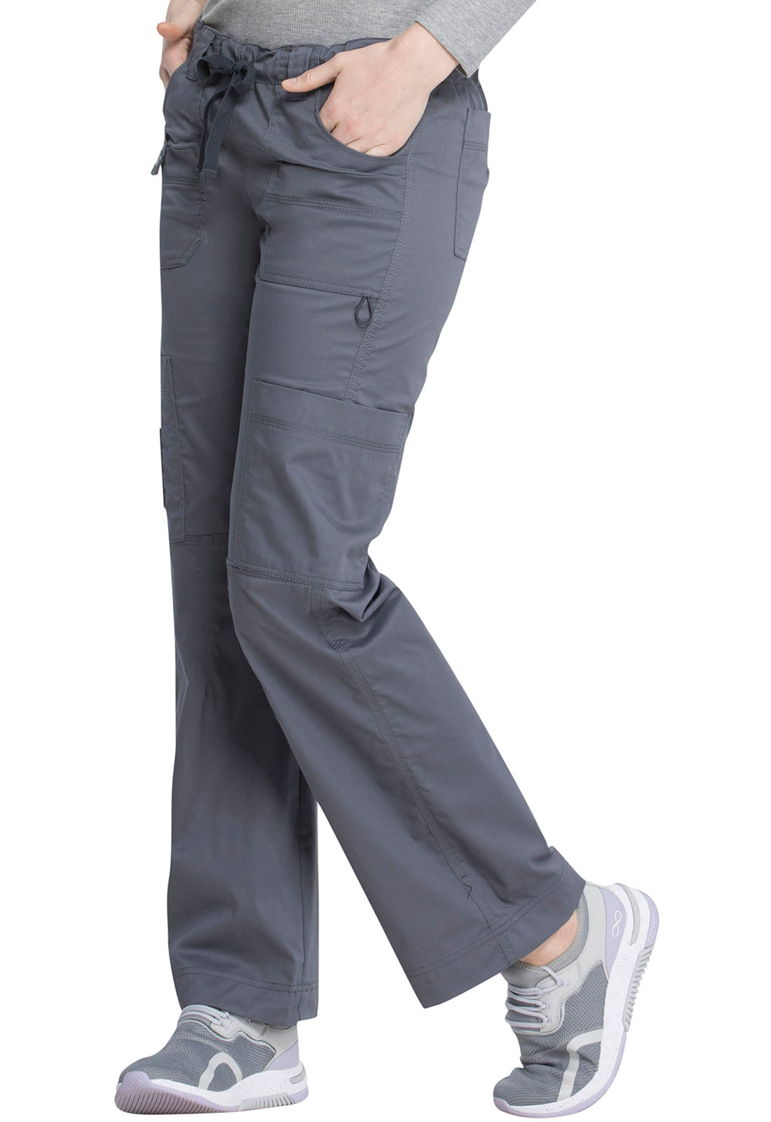 Women's Low Rise Drawstring Cargo Scrub Pant